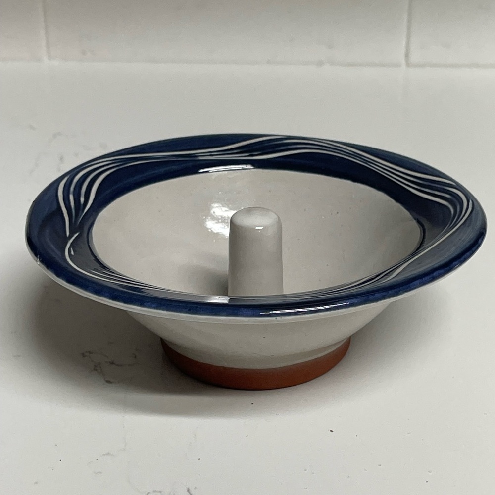 VTG Original Apple Baker Baking Dish from Paris Maine Pottery Blue White